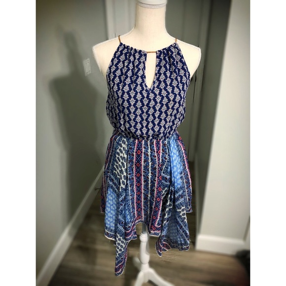 Blue Boho Handkerchief Dress - Picture 1 of 4